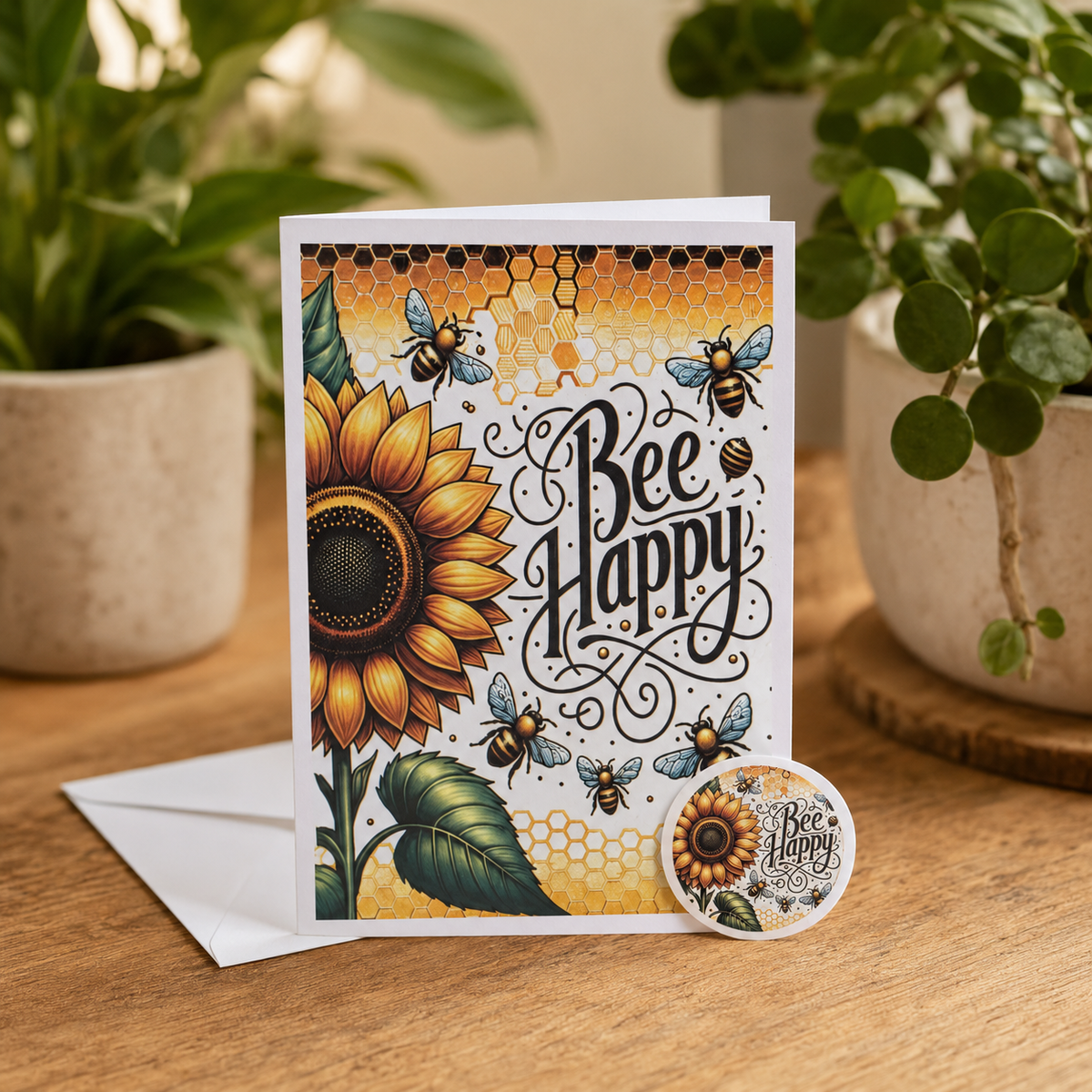 Bee Happy Mug Plant Lover Bundle Box
