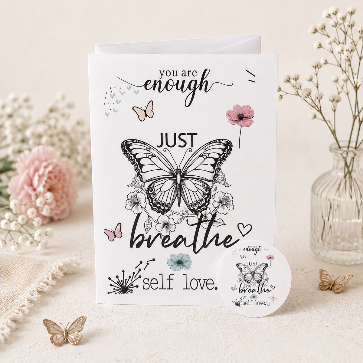 Just Breathe Note Card - Single
