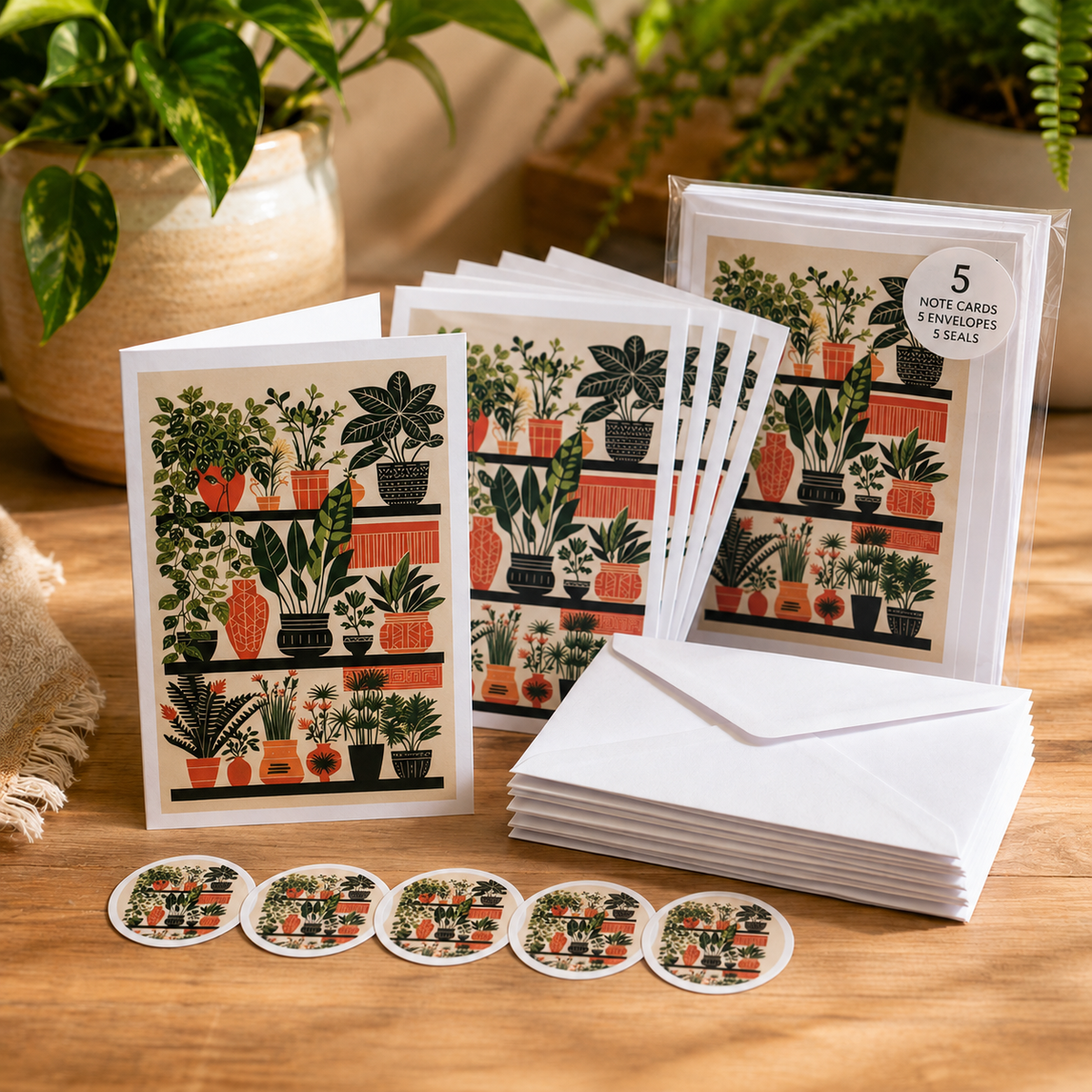 Plant Shelf Note Card Set – Pack of 5