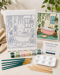 🎨🖌️ 8" x 10" Canvas Paint Kit - 🌿 Plant Bath Retreat Paint Canvas Kit