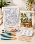🎨🖌️ 8" x 10" Canvas  Paint Kit - 🌿 Plant Shelf