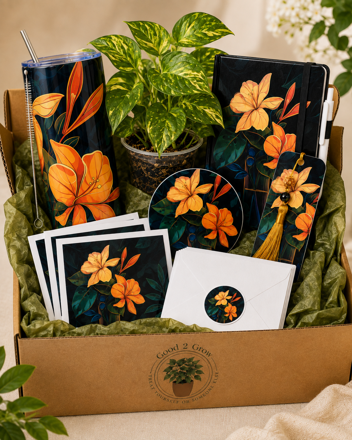 Dark Blooms Plant Lover Bundle Box / Tumbler
