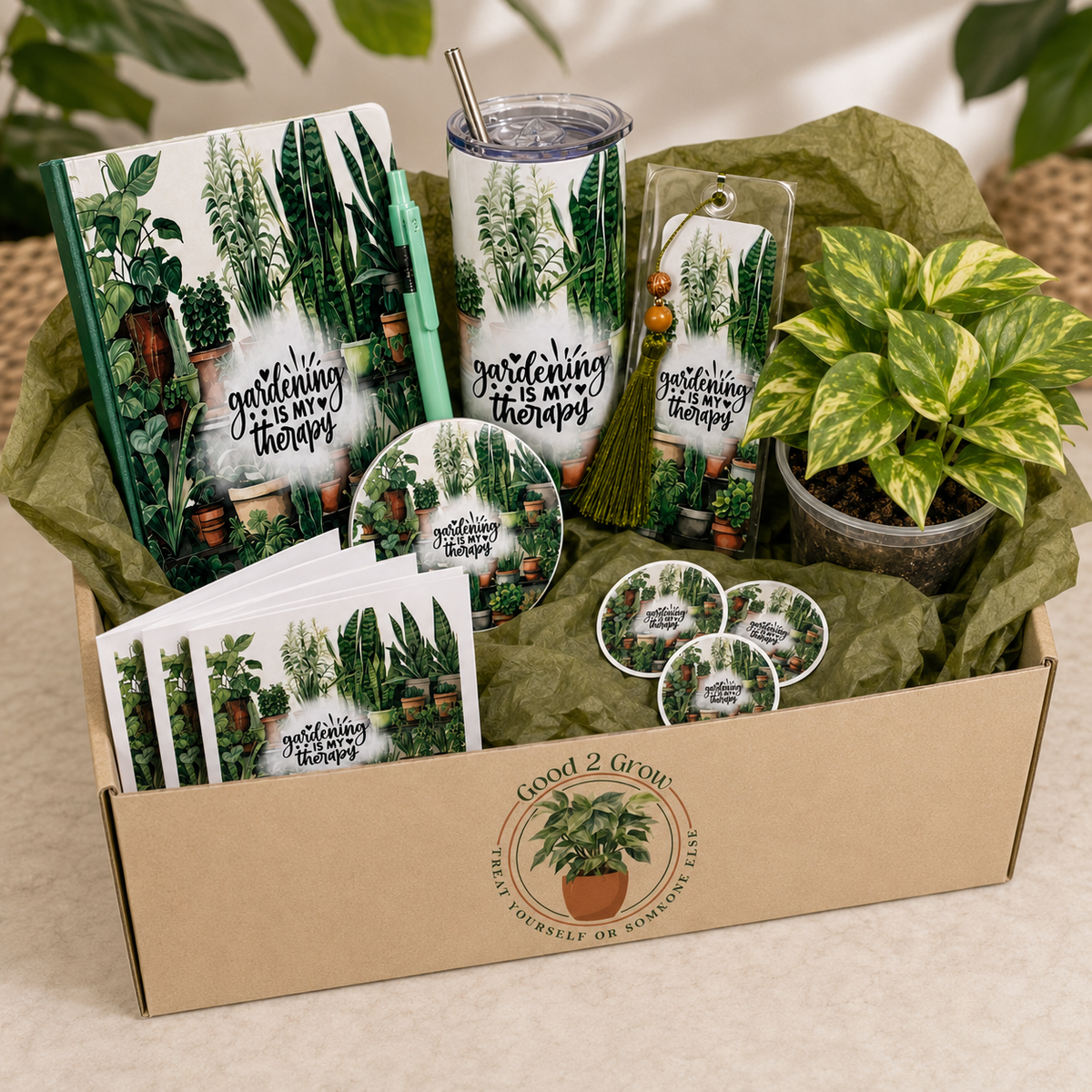 Gardening Is My Therapy Plant Lover Bundle Box / Tumbler