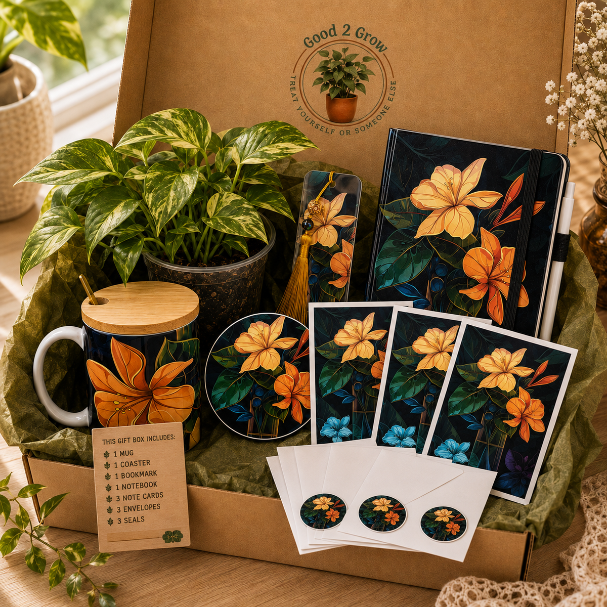 Dark Blooms Mug Plant Lover Bundle Box