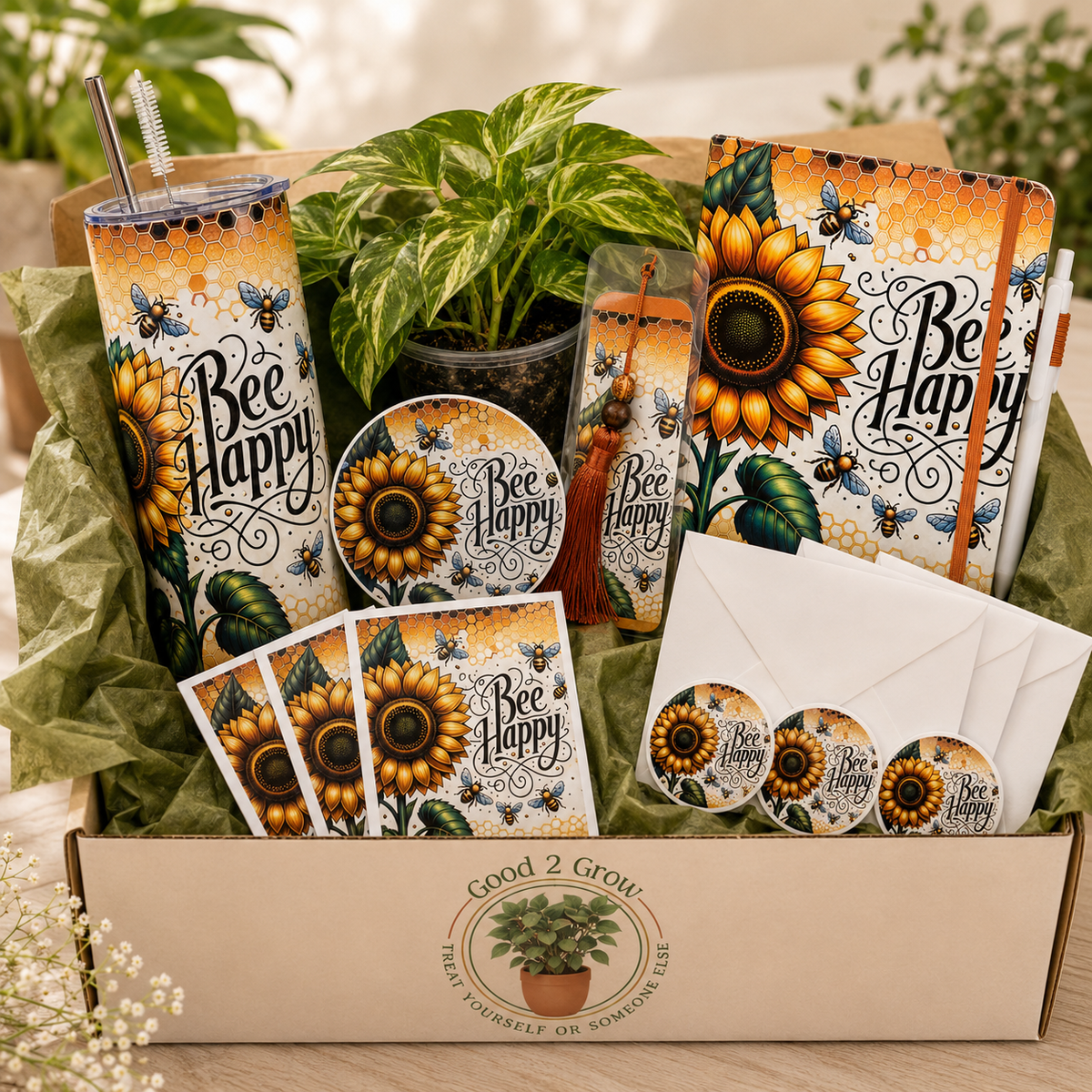 Bee Happy Plant Lover Bundle Box / Tumbler