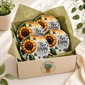 Bee Happy 4-Piece Ceramic Coaster Set