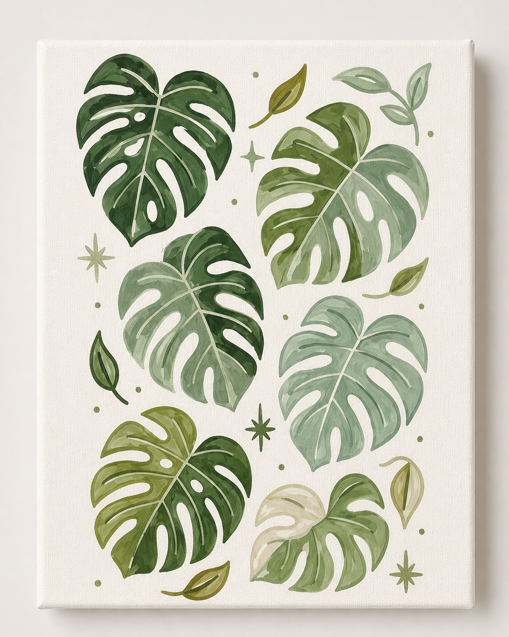 🎨🖌️8" x 10" Canvas Plant Kit -  Monstera Botanical