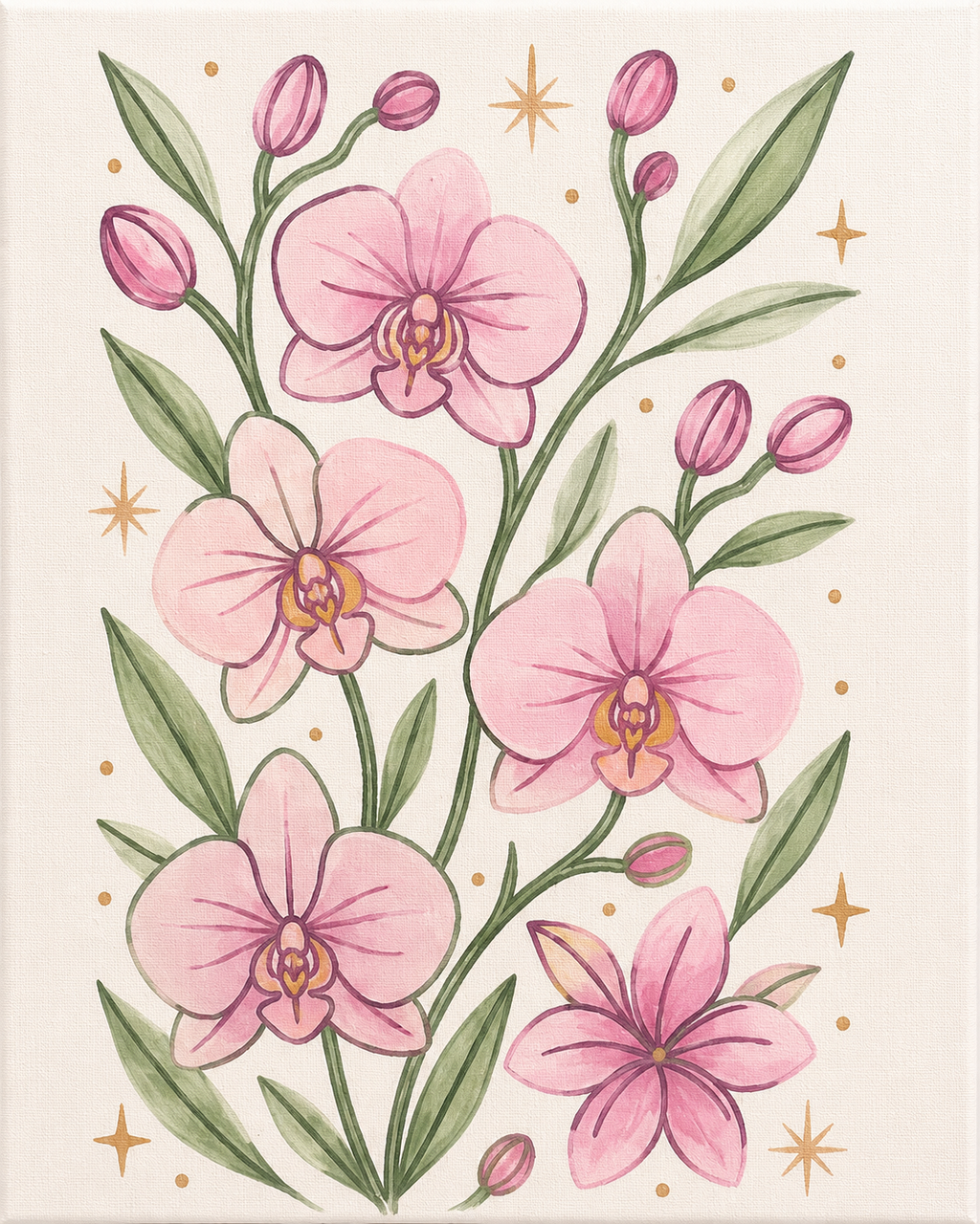 🎨🖌️ Orchid Canvas 8" x 10" Canvas Plant Kit
