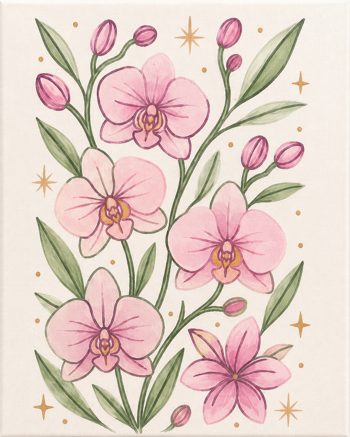 🎨🖌️ Orchid Canvas 8" x 10" Canvas Plant Kit