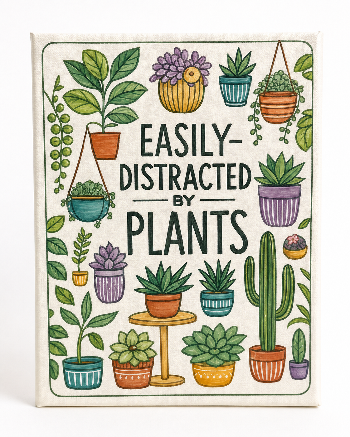🎨🖌️ 8" x 10" Paint Canvas Kit - Easily Distracted by Plants