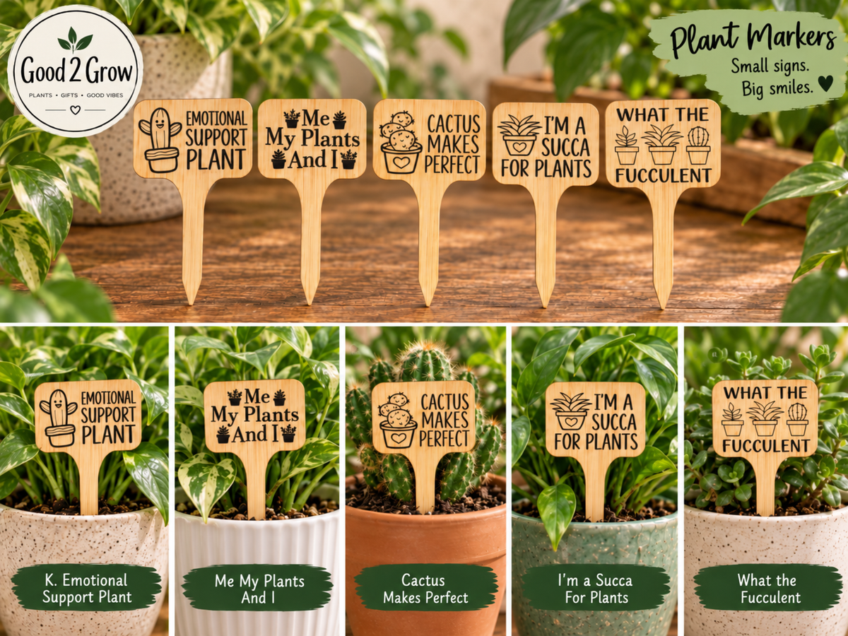 🪴 Good 2 Grow Bamboo Plant Marker Set – 5 Pack
