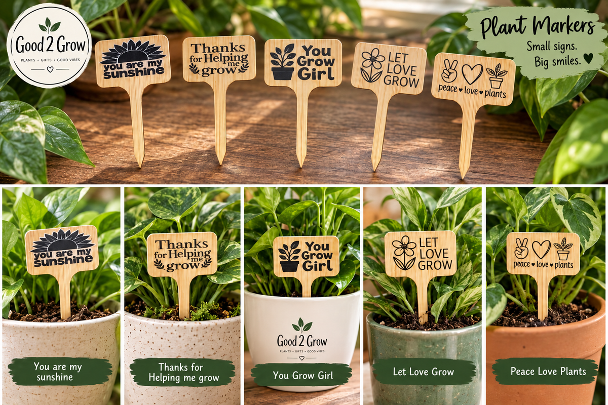 🪴 Good 2 Grow Bamboo Plant Marker Set – 5 Pack