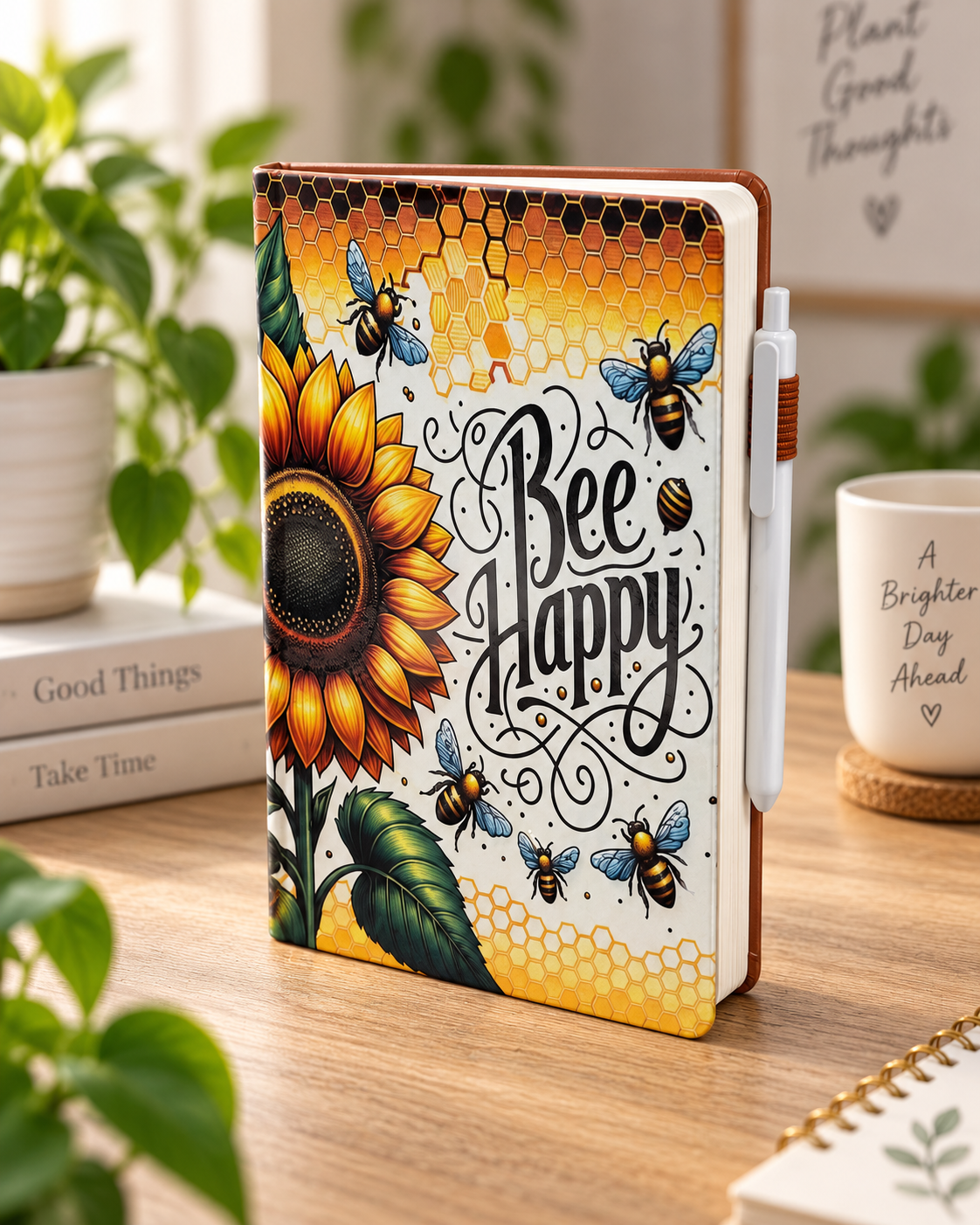 Bee Happy Inspirational Notebook