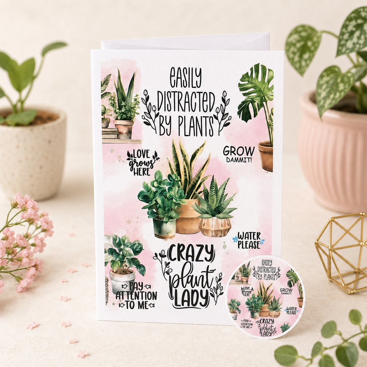 Crazy Plant Lady Note Card - Single