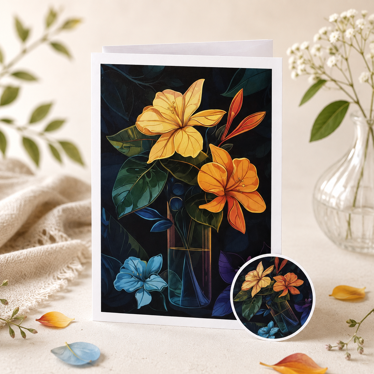 Dark Blooms Note Card - Single