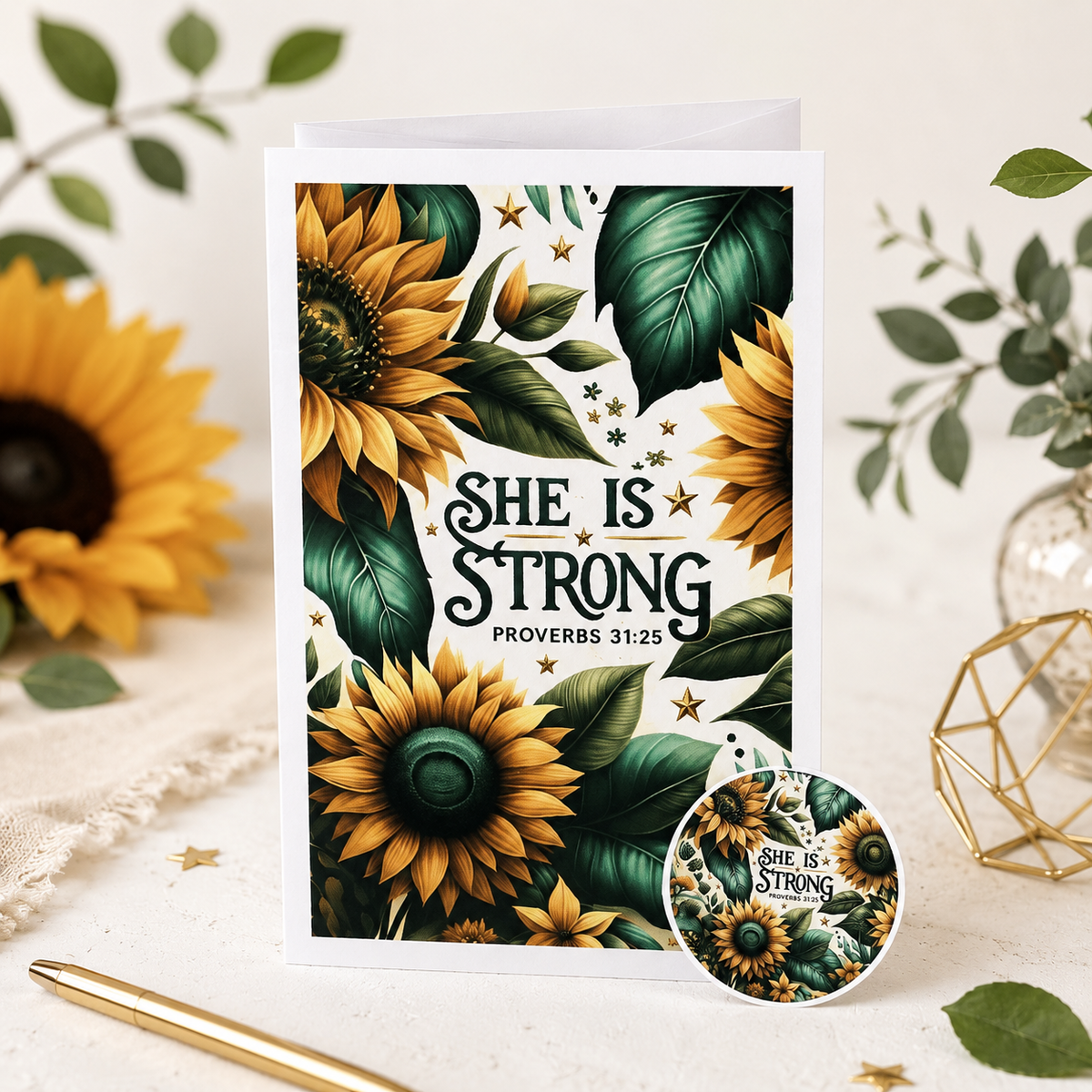 She Is Strong Note Card - Single