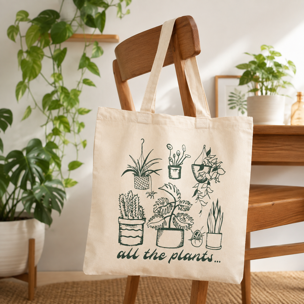 🌿👜Tote Bag - "All the Plants" – 100% Cotton